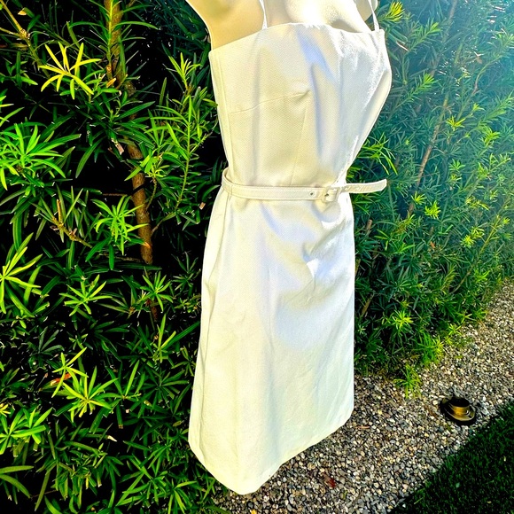 NWT, VINTAGE, circa 1987, Laundry by Shelli Segal, Ivory strapless pique dress 4 - Picture 3 of 13